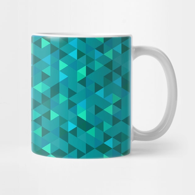 isometric teal triangles in hexagon by Studio DAVE